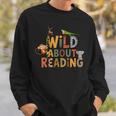 Women's Wild About Reading Book Animal Children's Book Lover Teacher Sweatshirt Gifts for Him Women's Wild About Reading Book Animal Children's Book Lover Teacher Sweatshirt Gifts for Him