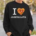 “I Love Jambalaya” のジャンバラヤ好き向けデザイン スウェットシャツ 彼への贈り物