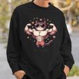 【面白tシャツ】マッチョ猫 面白い おもしろ 服 ネタ スウェットシャツ 彼への贈り物