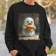 かわいい ハンバーガー おばけ 食べる ハンバーガー ハロウィン 食べ物 恋人 スウェットシャツ 彼への贈り物