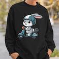 ウサギ スクーター ペット 面白い オートバイ スウェットシャツ 彼への贈り物