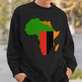 ザンビア国旗 アフリカ 大陸 シルエット ザンビアンへのギフト 長袖tシャツ スウェットシャツ 彼への贈り物