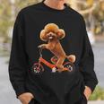 チャリで来た トイプードル 面白いtシャツ 犬 動物 メンズ グッズ かわいい おもしろ 面白い 服 ネタ スウェットシャツ 彼への贈り物