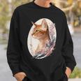 フローラル アビシニアンキャット 日本桜猫 犬種 スウェットシャツ 彼への贈り物