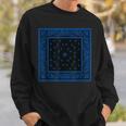 メンズ ブラックブルーバンダナプリントtシャツ ロイヤルブルーペイズリー柄 スウェットシャツ 彼への贈り物
