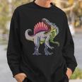 リアルなスピノサウルス 恐竜 先史時代の野生動物 長袖tシャツ スウェットシャツ 彼への贈り物