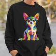 ヴィンテージ レトロ チワワ 犬 かわいい グルービー 犬 長袖tシャツ スウェットシャツ 彼への贈り物