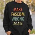 反ファシズムシャツ。Make Fascism Wrong Again 。 長袖tシャツ スウェットシャツ 彼への贈り物