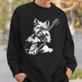 犬 ギタリスト ギター ティーカップ ヨーキー パパ ママ スウェットシャツ 彼への贈り物