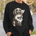 面白いtシャツ キャバリア 犬 ギター イヌ メンズ 犬好き グッズ かわいい おもしろ 面白い 服 ネタ スウェットシャツ 彼への贈り物