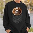 面白いtシャツ キャバリア 胸 ポケット イヌ わんこ メンズ 犬好き グッズ おもしろ 面白い 服 ネタ 長袖tシャツ スウェットシャツ 彼への贈り物