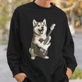 面白いtシャツ シベリアンハスキー 犬 ギター イヌ メンズ グッズ かわいい おもしろ 面白い 服 ネタ スウェットシャツ 彼への贈り物
