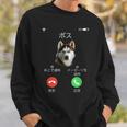 面白いtシャツ シベリアンハスキー 着信 犬 イヌ メンズ グッズ かわいい おもしろ 面白い 服 ネタ スウェットシャツ 彼への贈り物