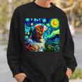 面白いtシャツ 犬 キャバリア ゴッホ 星月夜 わんこ メンズ おもしろ グッズ 服 かわいい スウェットシャツ 彼への贈り物