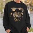面白いカウボーイタイガー喫煙タバコタイガーミーム 長袖tシャツ スウェットシャツ 彼への贈り物