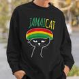 面白い猫 ユーモア ラスタ Jamaicat ジャマイカ 旗 かっこいい 男 猫 スウェットシャツ 彼への贈り物