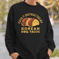 韓国bbqタコスレトロタコス愛好家に簡単に気を取られます スウェットシャツ 彼への贈り物