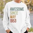 1953年5月以来素晴らしい誕生日。面白いレトロ。 スウェットシャツ 彼への贈り物