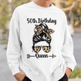 50歳の誕生日 クイーン Happy 50歳 散らかったパンヒョウ スウェットシャツ 彼への贈り物