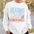 Book Reading Reading Can Seriously Damage Your Ignorance Raglan Baseball Tee Sweatshirt Gifts for Him