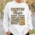 Country Music マディトラックとカウボーイブーツ ウェスタンusa スウェットシャツ 彼への贈り物