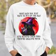 Some Days You Just Have To But On Cat Witch Reading Book Sweatshirt Gifts for Him