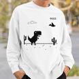 Dino T-Rex 恐竜 ピクセルゲーム インターネットなし オフライン 面白い 男性 スウェットシャツ 彼への贈り物