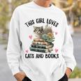 This Girl Loves Cats And Books Cat Watercolor Sweatshirt Gifts for Him