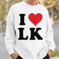 I Heart Lk Initials I Love LK First And Last Name L K スウェットシャツ 彼への贈り物