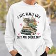 I Just Really Like Cats And Books Cat Watercolor Sweatshirt Gifts for Him