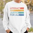Literacy And Justice For All Reading Book Club Librarian Premium Tri-Blend Sweatshirt Gifts for Him