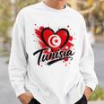 I Love Tunisia 旅行旗 ハート ツーリスト バケーション デザイン スウェットシャツ 彼への贈り物