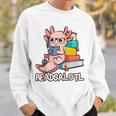 Readalotl a Kawaii Axolotl Reading a Book As Readsalotl Raglan Baseball Tee Sweatshirt Gifts for Him