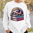 Reading Muffler Sloth On Stack Of Books Premium Tri-Blend Sweatshirt Gifts for Him