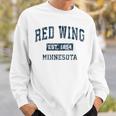 Red Wing ミネソタ Mn ヴィンテージ スポーツデザイン ネイビー プリント スウェットシャツ 彼への贈り物