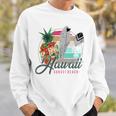 Sunset Beach Hawaii、サーフィンサーフボードレトロ、バックプリント 長袖tシャツ スウェットシャツ 彼への贈り物