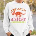 Unearth a Story Summer Reading 2026 Triceratops Dino Book Premium Tri-Blend Sweatshirt Gifts for Him