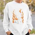 Witchy Creepy Goth Cat Skull Flames Occult Magic Books Comfort Colors Crop Top Sweatshirt Gifts for Him