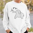 ぞうさん【ひっぱるぞう】服を引っぱる 象【どうぶつフレンズ】かわいい 動物 キャラクター 面白い イラスト スウェットシャツ 彼への贈り物