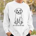 ゴールデンレトリバー シルエット ラインアート 犬と暮らす幸せ メッセージデザイン スウェットシャツ 彼への贈り物
