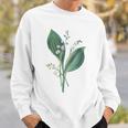 スズラン植物アートペインティングtシャツ スウェットシャツ 彼への贈り物