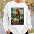 バックプリントtシャツ セクシーな赤毛ピンナップガール&バイク スウェットシャツ 彼への贈り物