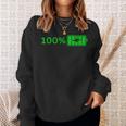 100バッテリー – 100バッテリー I おもしろい 高エネルギーパーセント スウェットシャツ 彼女への贈り物