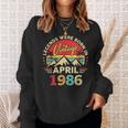 1986年4月 レトロサンセットクラシック 40歳40歳の誕生日 スウェットシャツ 彼女への贈り物