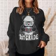 1st Grade Back To School Panda Book Reader Teacher Heart Sweatshirt Gifts for Her