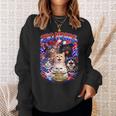 250 Years Cat American Flag 250Th Anniversary 4Th Of July Sweatshirt Gifts for Her