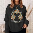 70s Groovy Rainbow Reading Outfit Hippie Peace Love Books Sweatshirt Gifts for Her 70s Groovy Rainbow Reading Outfit Hippie Peace Love Books Sweatshirt Gifts for Her
