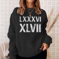 8647 ローマ数字 抗議ヴィンテージアンティーク調 Lxxxvi Xlvii スウェットシャツ 彼女への贈り物