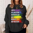 All Placeshould Beafepaces ゲイプライド 同盟国 Lgbtq Month スウェットシャツ 彼女への贈り物