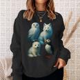 Arctic Animals コラージュ シロフクロウ キツネアザラシ ツノメ スウェットシャツ 彼女への贈り物